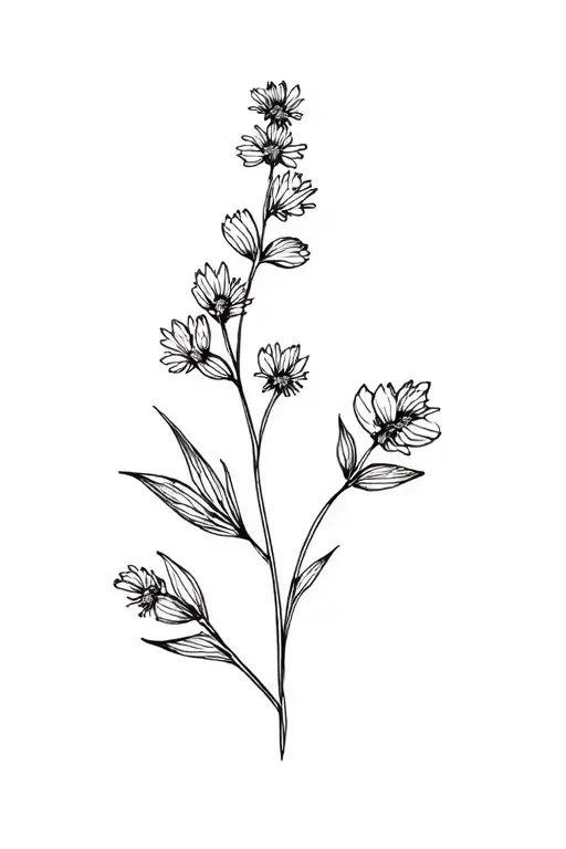 Heather flower forming handwritten erika tattoo design idea