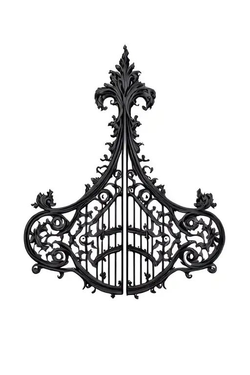 ironwork gate tattoo design idea
