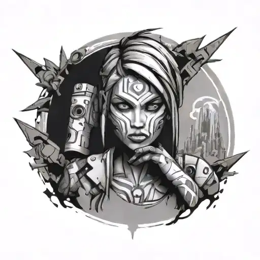 Borderlands 2 maya dark tattoo design idea