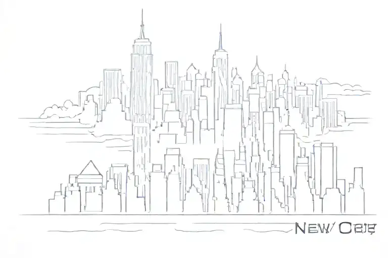 New York City skyline tattoo design idea