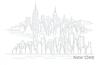 New York City skyline tattoo design idea