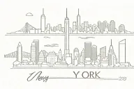 New York City skyline tattoo design idea