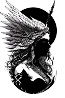 valkyrie floating tattoo design idea
