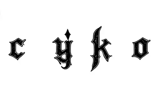 "c y k o" tattoo design idea