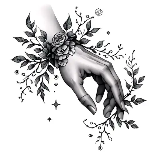 celestial vine hand tattoo tattoo design idea