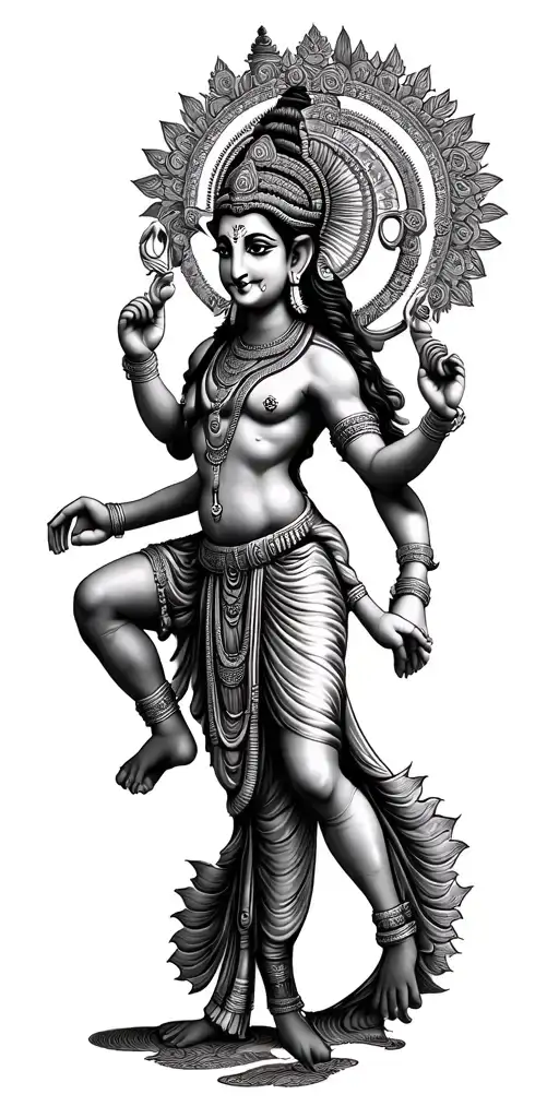 lord Vishnu nataraja dancing and lord Ganesha tattoo design idea