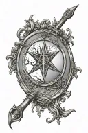 Silver and Black Scrying mirror. Satanic, Pentagram, Satanism, Bloody, Dripping in blood. Silver Hand Mirror, Gothic. tattoo design idea