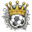 soccer ball with crown tattoo design idea