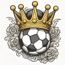 soccer ball with crown tattoo design idea