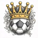 soccer ball with crown tattoo design idea