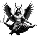 arc angel michael killing lucifer tattoo design idea