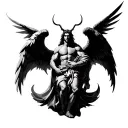 arc angel michael killing lucifer tattoo design idea