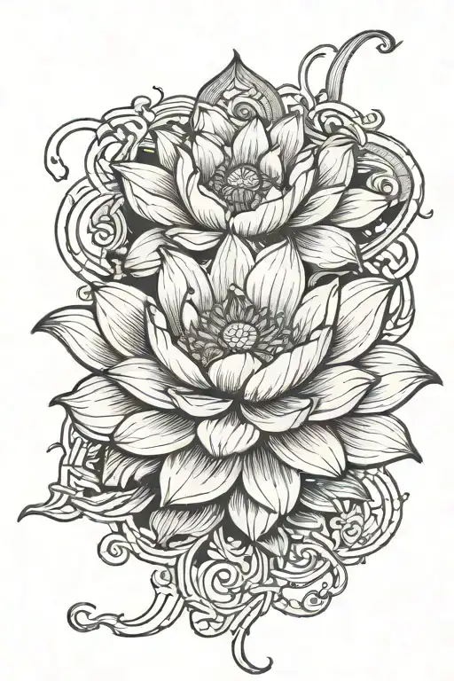 lotus flower, quantum entanglement tattoo design idea