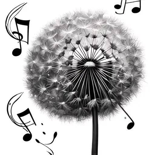dandelion blowing away musical notes matching tattoos for mother and daughter tattoo design idea