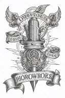 hardwork success comes before work tattoo design idea