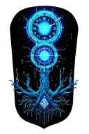 tree with time clock tattoo design idea