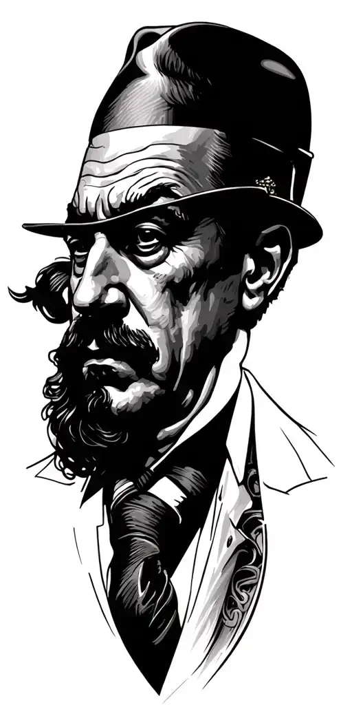 a mafia-inspired full sleeve featuring the godfather scarface peaky blinders and goodfellas tattoo design idea