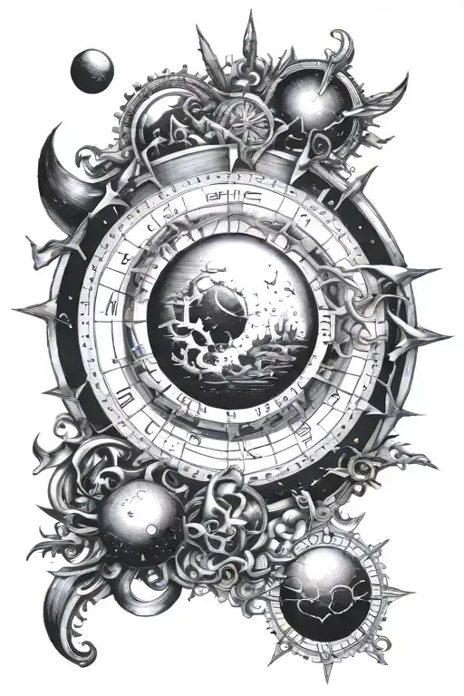 Birth chart - Sun in Scorpio, Moon in Sagittarius, Ascendant in Sagittarius, Mercury in Scorpio, Venus in Scorpio, Mars tattoo design idea