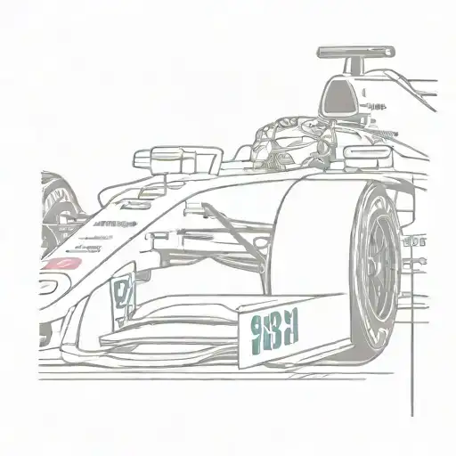 Lewis hamiltons f1 car side profile with number in image tattoo design idea