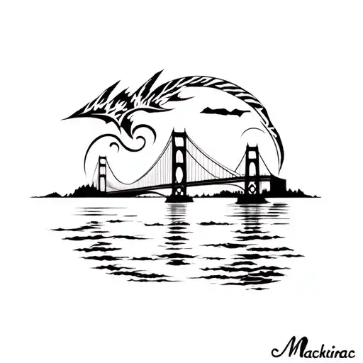 Mackinac bridge Michigan tattoo design idea
