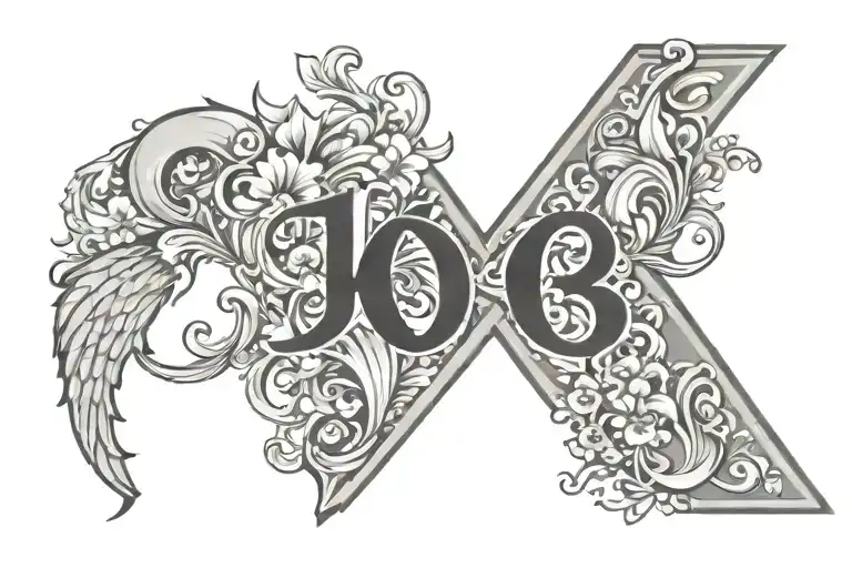 Area code  with the letter B and O for initials and make it like symbolize family  tattoo design idea