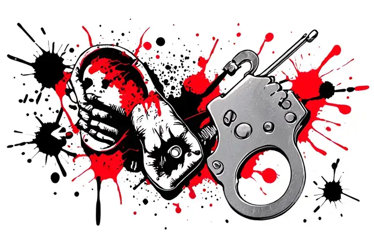 handcuffs wrapped tattoo design idea