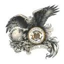 Marine Corps Eagle Globe with signature tattoo design idea