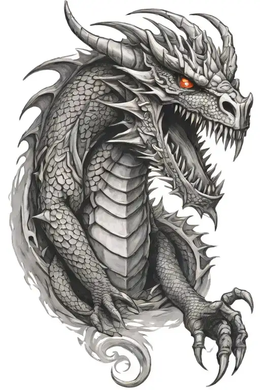 Dragon Ancalagon Lord of the rings tattoo design idea