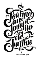 bible verse Philippians 4:13 written tattoo design idea