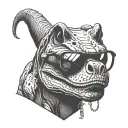 trex with sunglasses  tattoo design idea