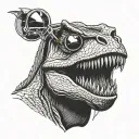 trex with sunglasses  tattoo design idea