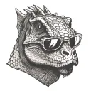 trex with sunglasses  tattoo design idea