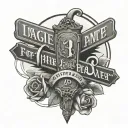 Imagine create forearm tatoo with the following information 13 April 1941 Popsy Dube with street sign design tattoo design idea