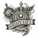 Imagine create forearm tatoo with the following information 13 April 1941 Popsy Dube with street sign design tattoo design idea