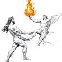 Prometheus stealing fire from the gods tattoo design idea