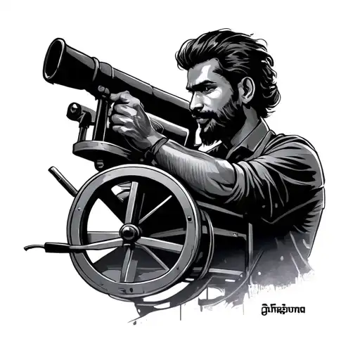 Cinema director with Tamil Word "இயக்குனர்" tattoo design idea