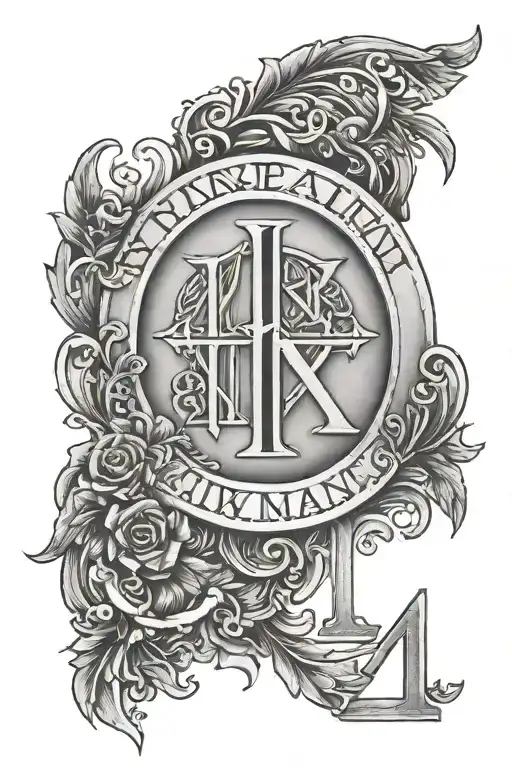 4 birth years in Roman numerals tattoo design idea