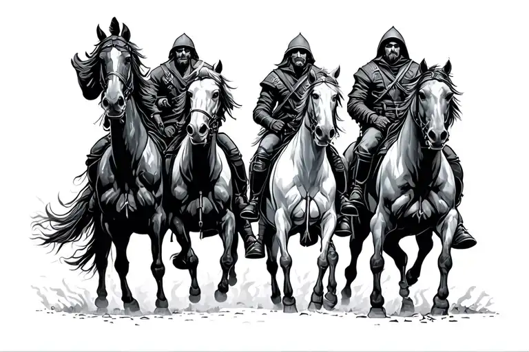 four horseman apocalypse riders tattoo design idea
