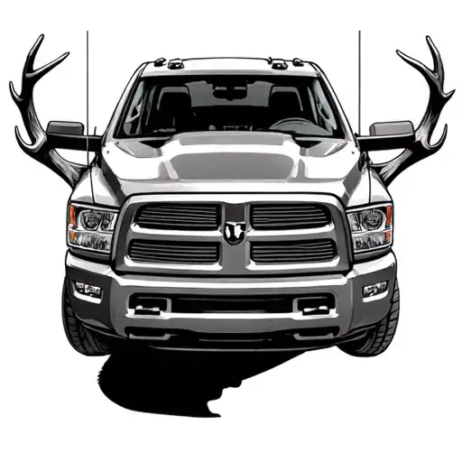 dodge ram 2500 rearend and antlers 8 points The initi tattoo design idea