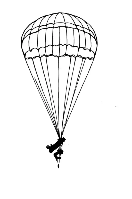 cannon parachuting tattoo design idea