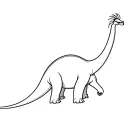 fine line brontosaurus with a small crab on its head tattoo design idea