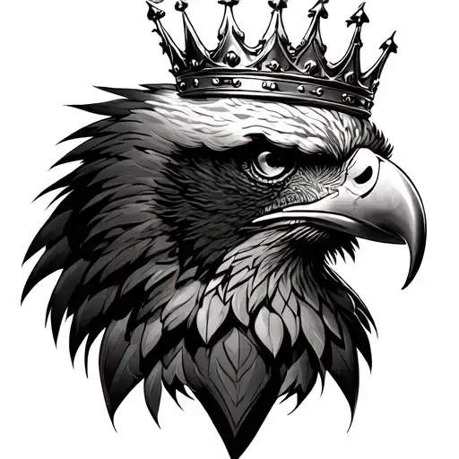 3 faced eagle with crown tattoo design idea