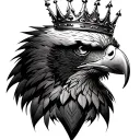 3 faced eagle with crown tattoo design idea