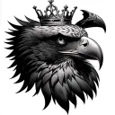 3 faced eagle with crown tattoo design idea