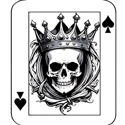 skull king with crown playing card tattoo tattoo design idea