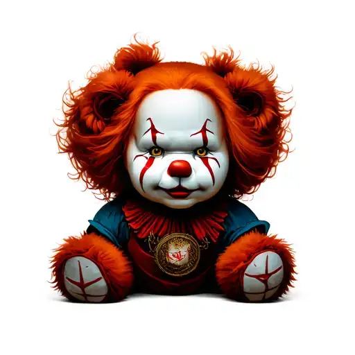 pennywise teddy bear tattoo design idea