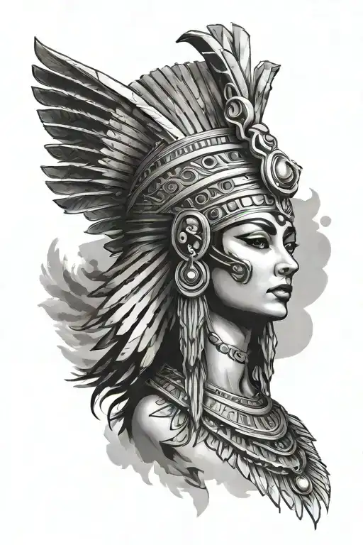 Egytian Cleopatra egyptian goddess with pharao headdress as a portrait tattoo design idea