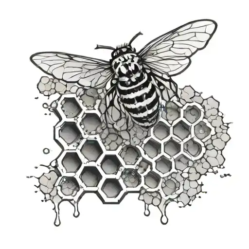 ashes fading into honeycomb pattern tattoo design idea