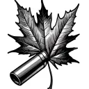 maple leaf with a bullet tattoo design idea