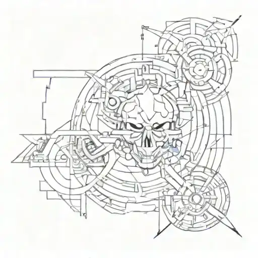 cyber sigilism tattoo design idea